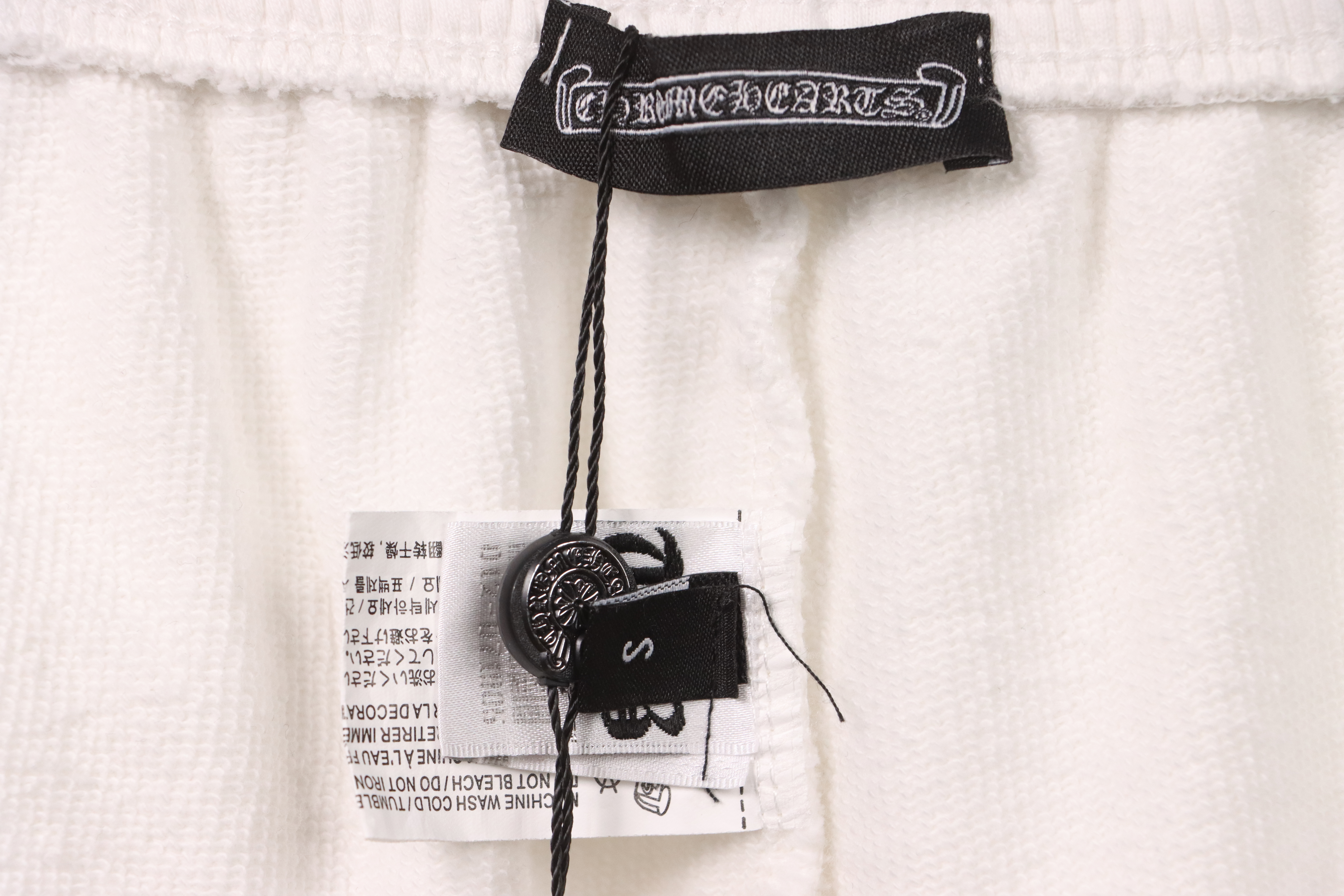 Chrome Hearts Horseshoe Distressed Sanskrit Shorts White