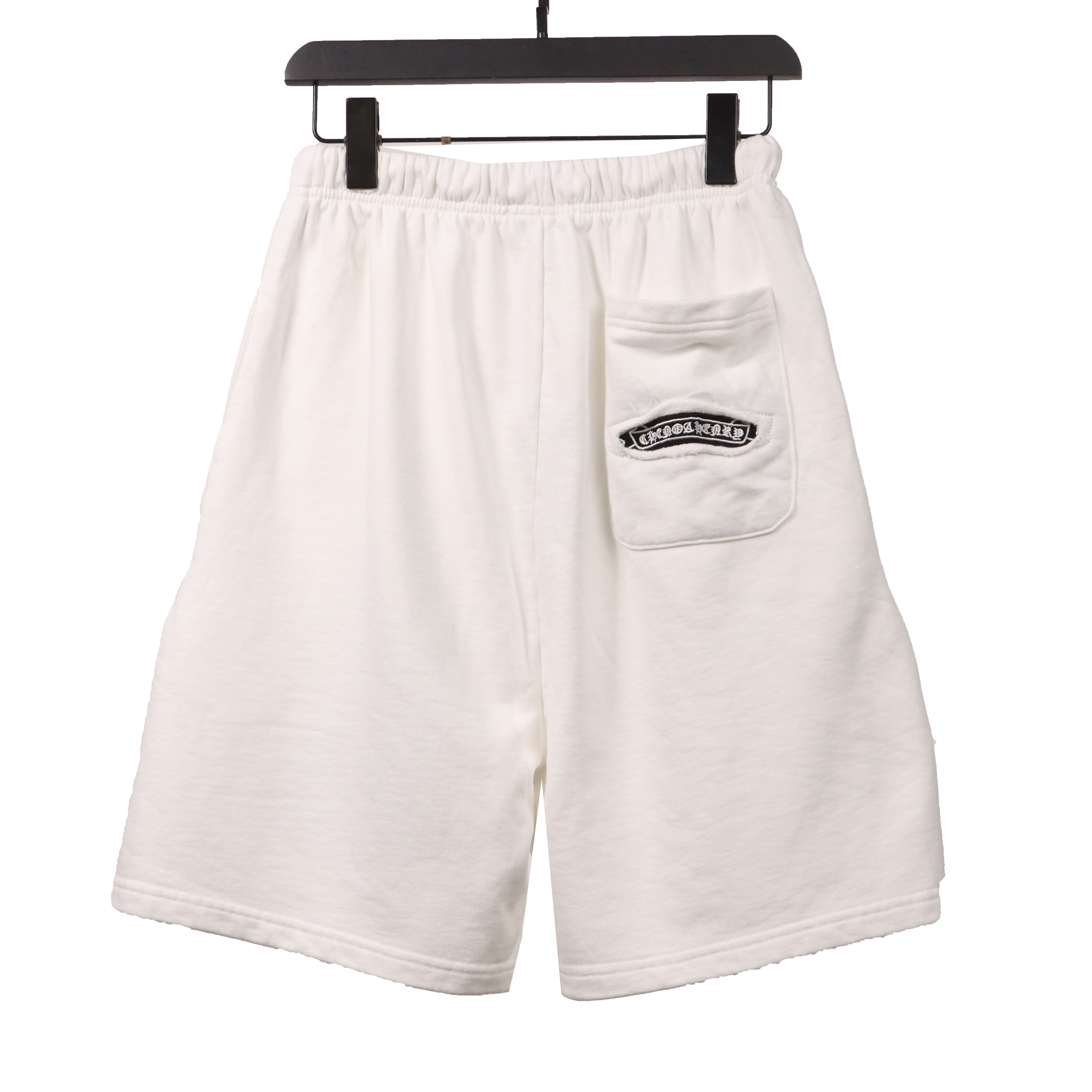 Chrome Hearts Horseshoe Distressed Sanskrit Shorts White