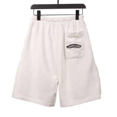 Chrome Hearts Horseshoe Distressed Sanskrit Shorts White 02