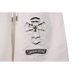 Chrome Hearts Horseshoe Distressed Sanskrit Shorts White
