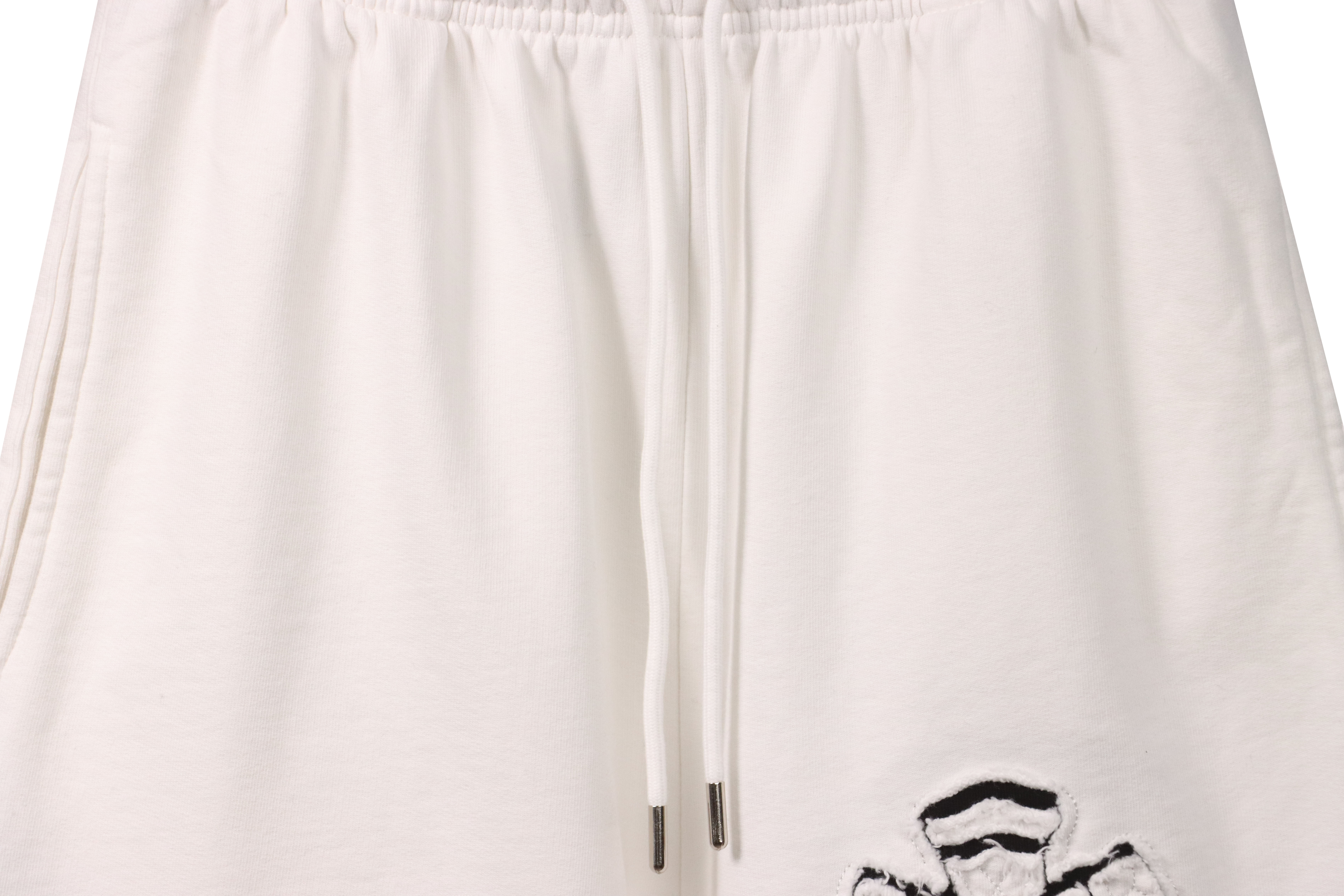 Chrome Hearts Horseshoe Distressed Sanskrit Shorts White