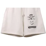 Chrome Hearts Horseshoe Distressed Sanskrit Shorts White