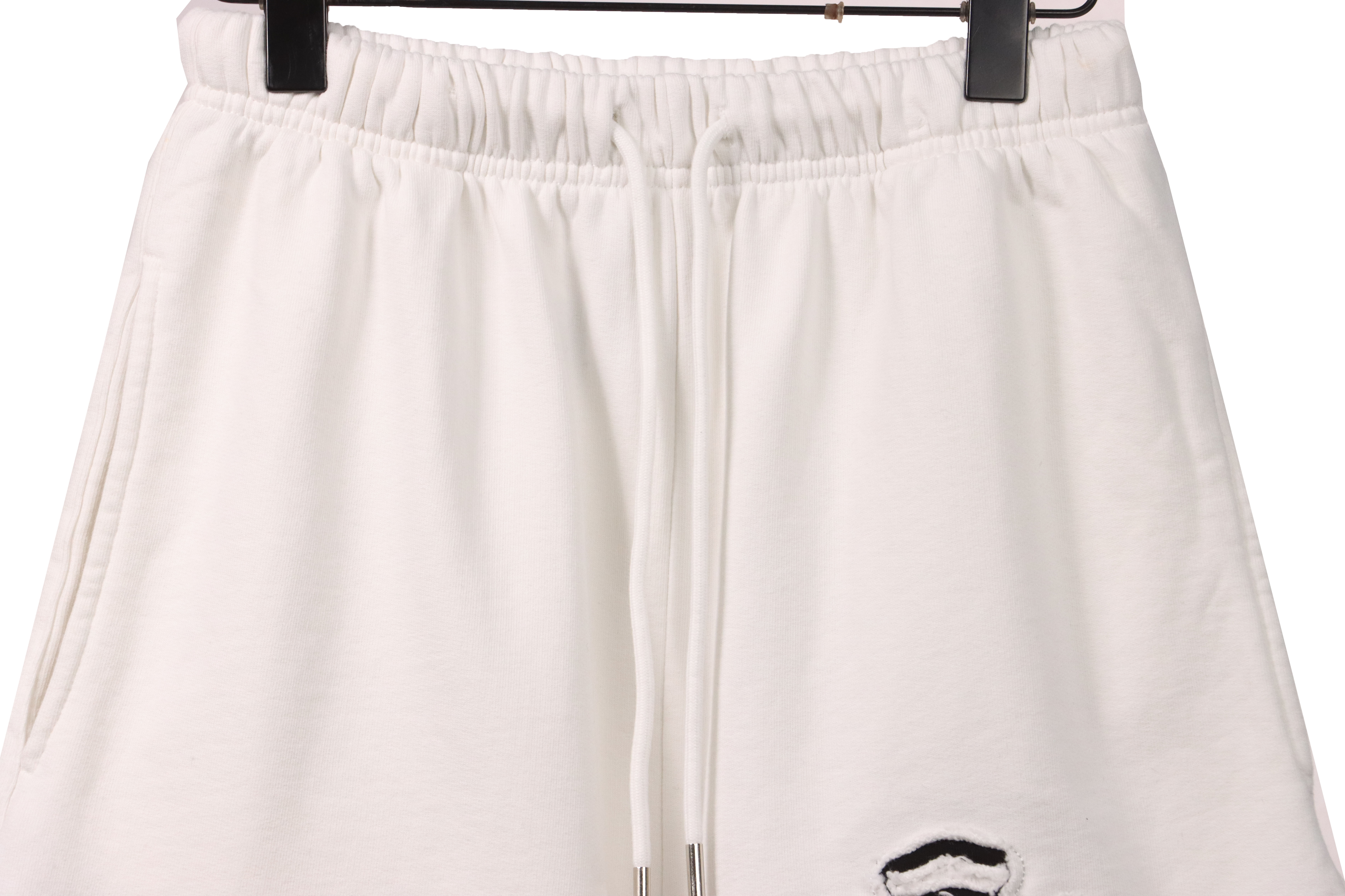 Chrome Hearts Horseshoe Distressed Sanskrit Shorts White