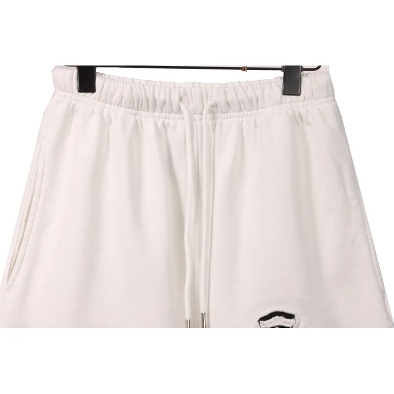 Chrome Hearts Horseshoe Distressed Sanskrit Shorts White