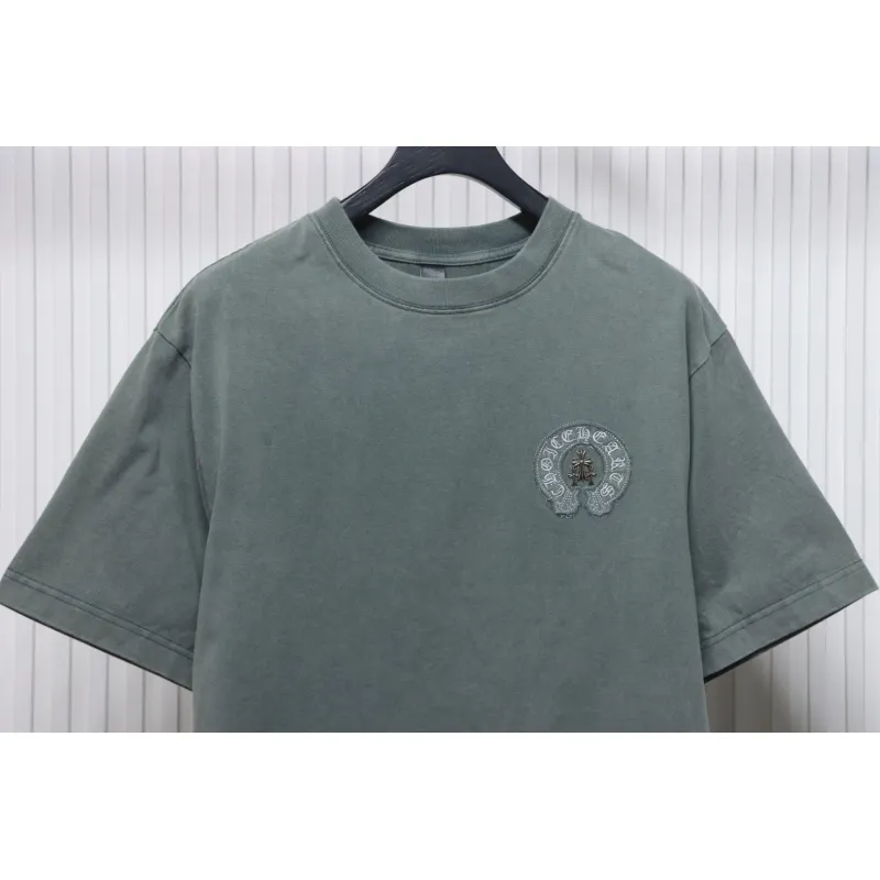 Chrome Hearts Horseshoe Logo Short Sleeve T-Shirt Grey