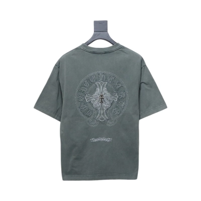 Chrome Hearts Horseshoe Logo Short Sleeve T-Shirt Grey 02