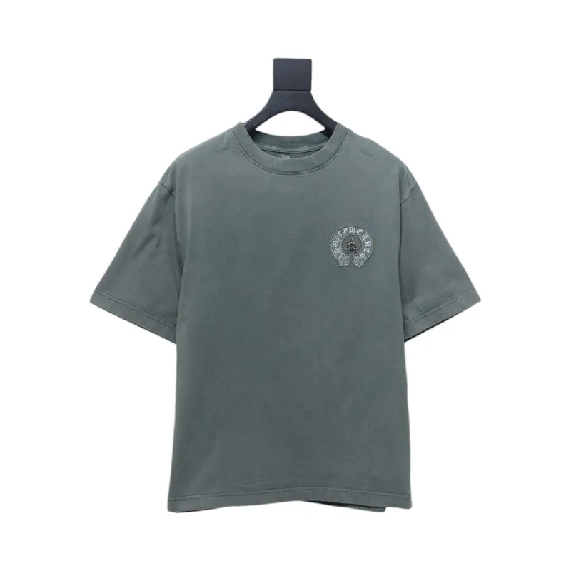 Chrome Hearts Horseshoe Logo Short Sleeve T-Shirt Grey