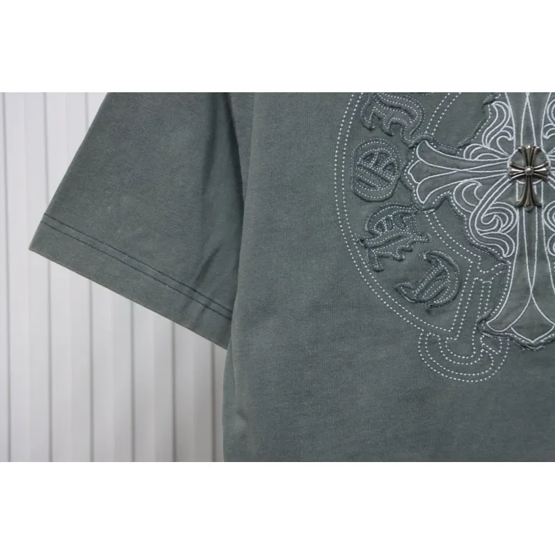 Chrome Hearts Horseshoe Logo Short Sleeve T-Shirt Grey