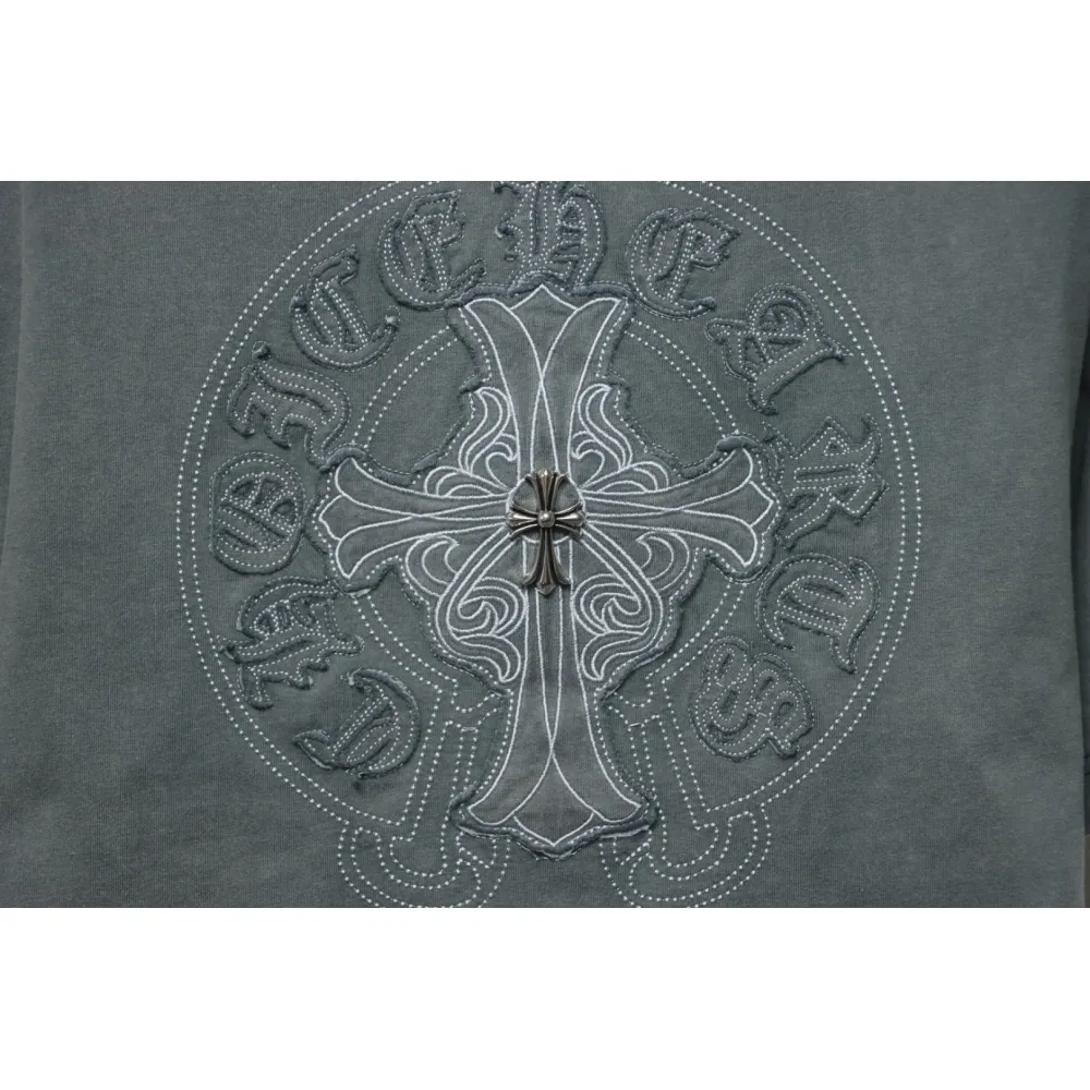 Chrome Hearts Horseshoe Logo Short Sleeve T-Shirt Grey