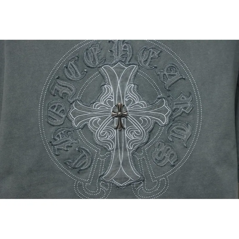 Chrome Hearts Horseshoe Logo Short Sleeve T-Shirt Grey