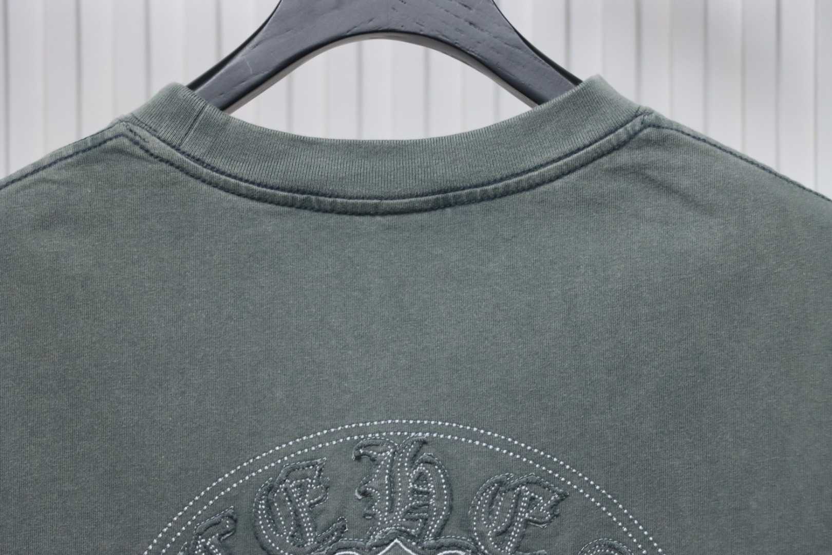 Chrome Hearts Horseshoe Logo Short Sleeve T-Shirt Grey
