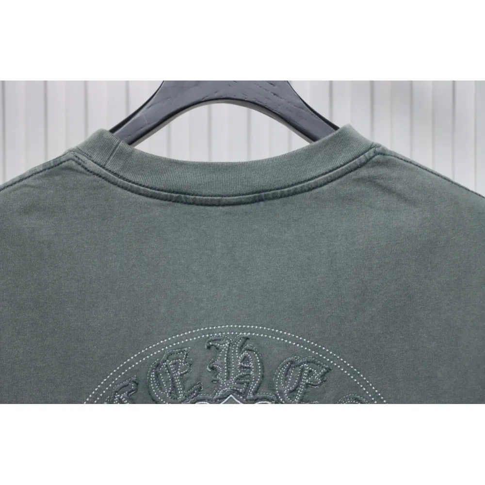 Chrome Hearts Horseshoe Logo Short Sleeve T-Shirt Grey