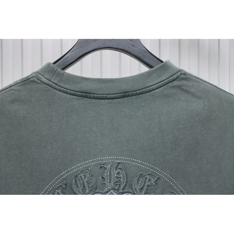 Chrome Hearts Horseshoe Logo Short Sleeve T-Shirt Grey