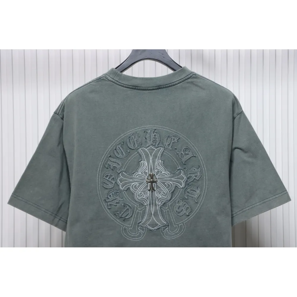 Chrome Hearts Horseshoe Logo Short Sleeve T-Shirt Grey