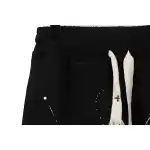 Chrome Hearts ink-splashed leather shorts with silver trim, black