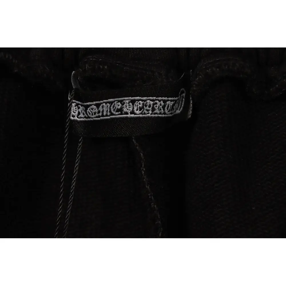 Chrome Hearts ink-splashed leather shorts with silver trim, black