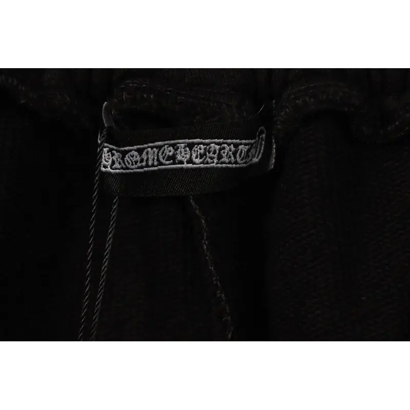 Chrome Hearts ink-splashed leather shorts with silver trim, black