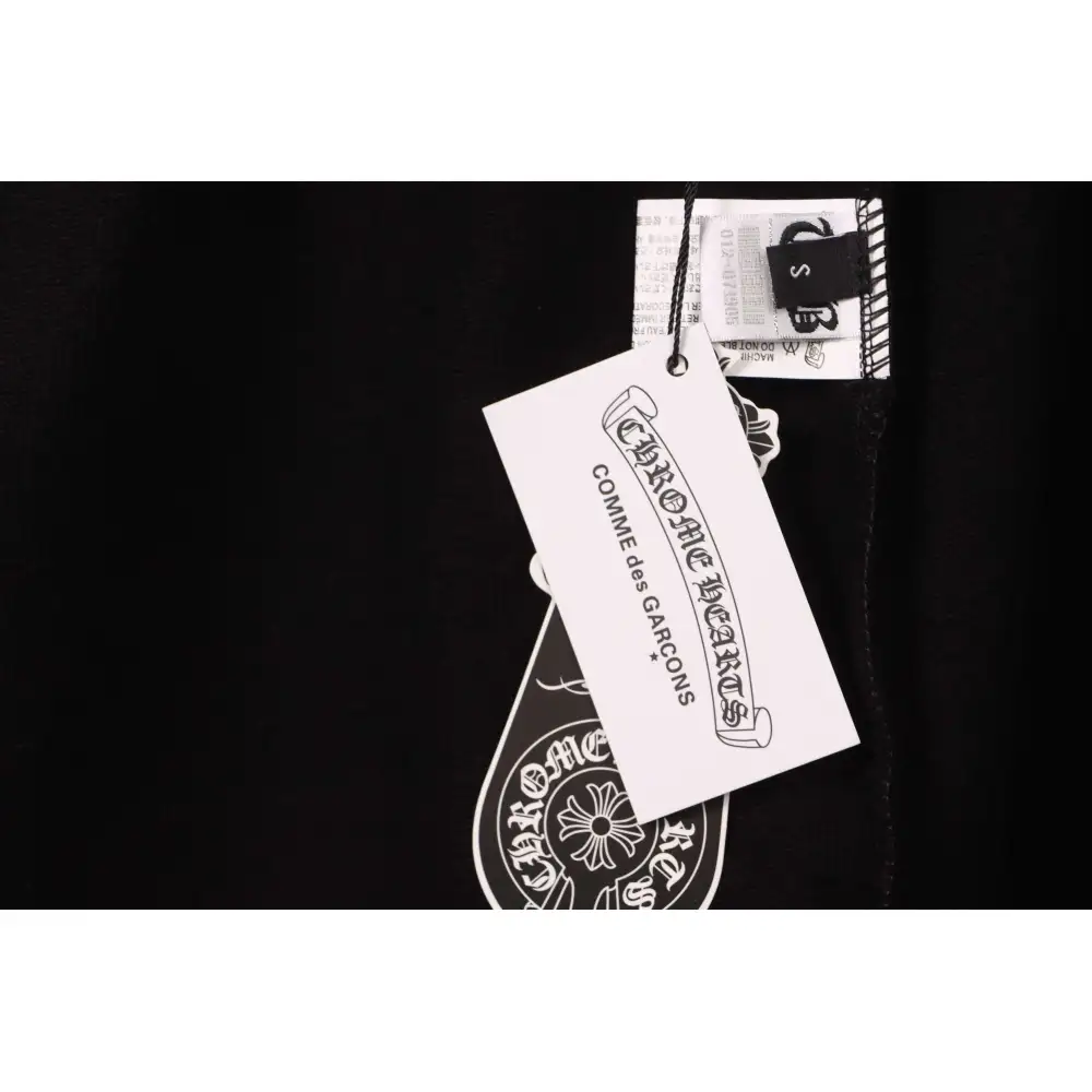 Chrome Hearts ink-splashed leather shorts with silver trim, black