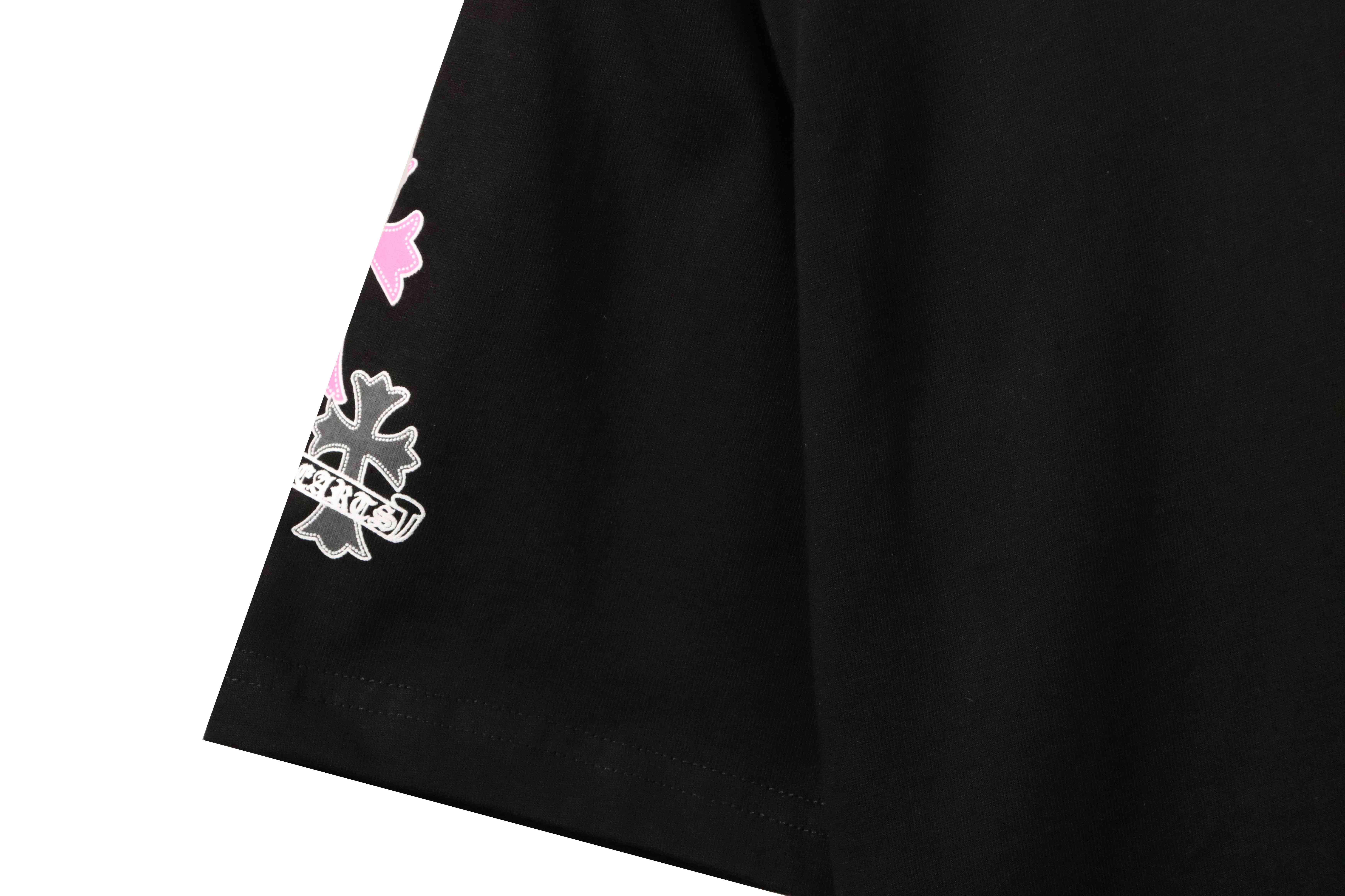 Chrome Hearts Metal Cross Leather Short Sleeve Black