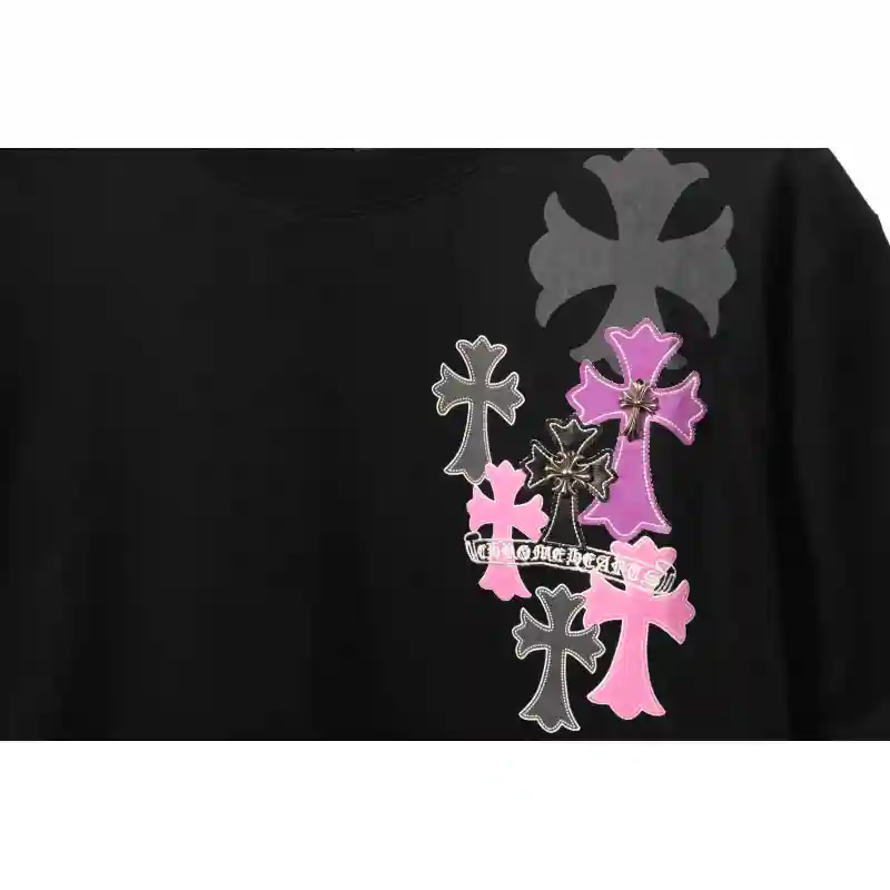 Chrome Hearts Metal Cross Leather Short Sleeve Black