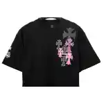Chrome Hearts Metal Cross Leather Short Sleeve Black