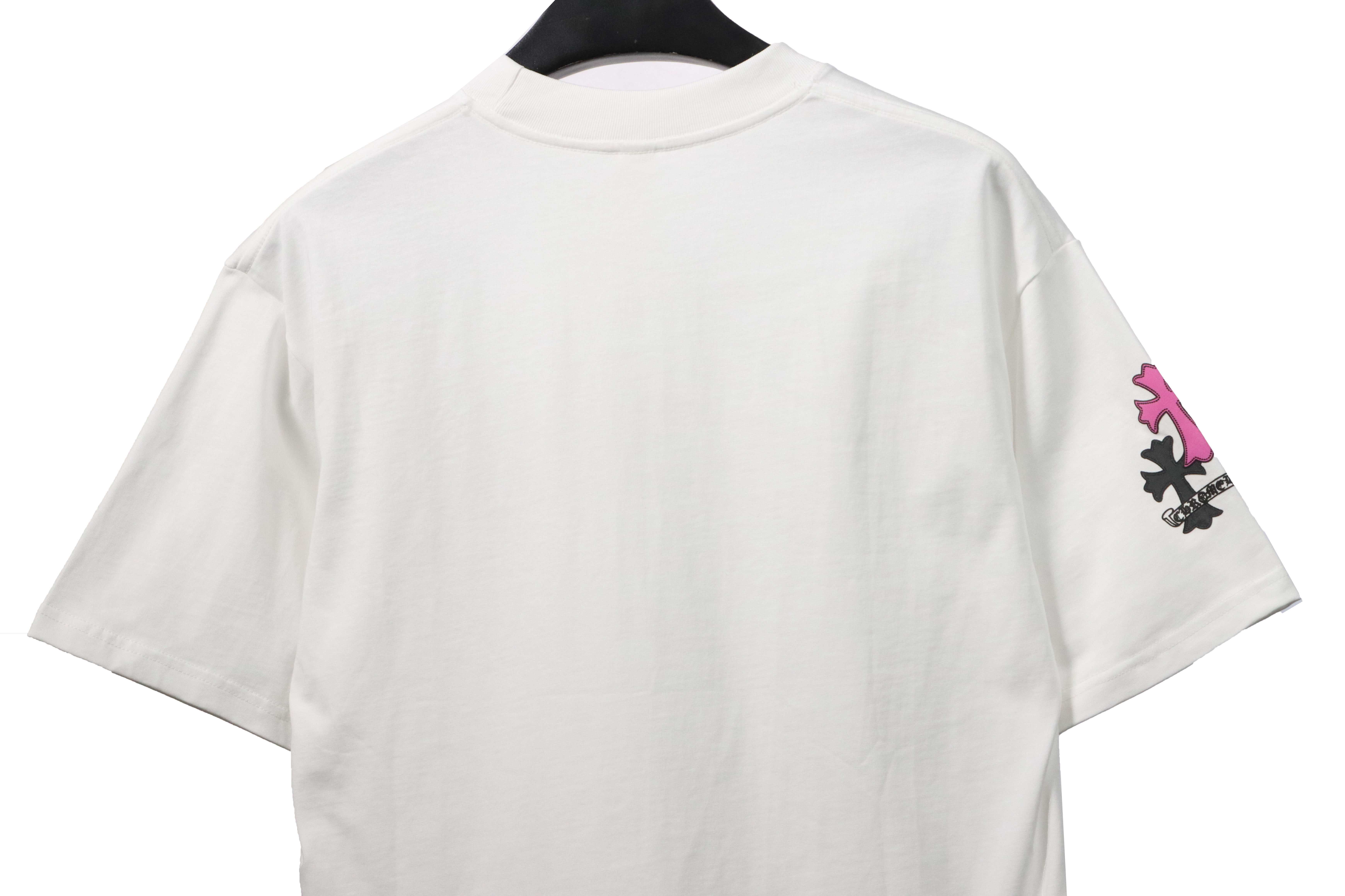 Chrome Hearts Metal Cross Leather Short Sleeve White