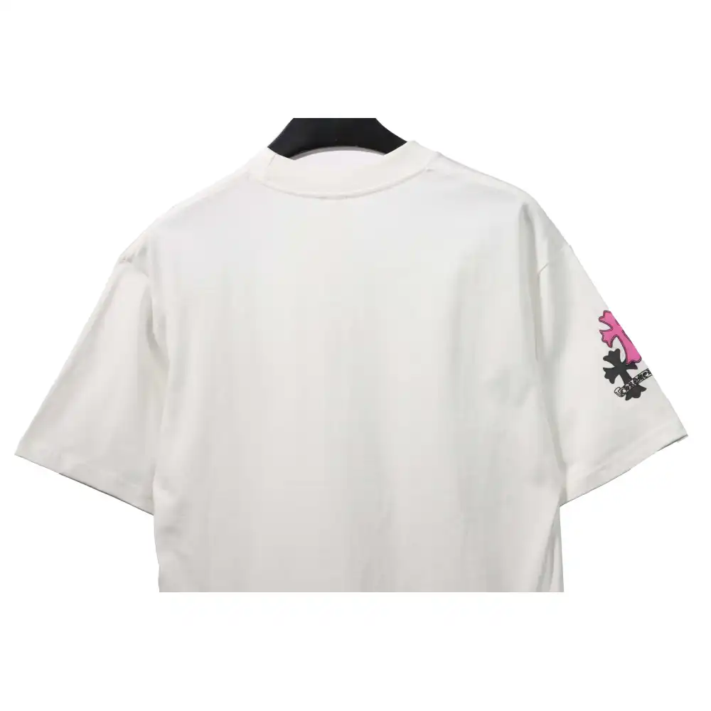 Chrome Hearts Metal Cross Leather Short Sleeve White