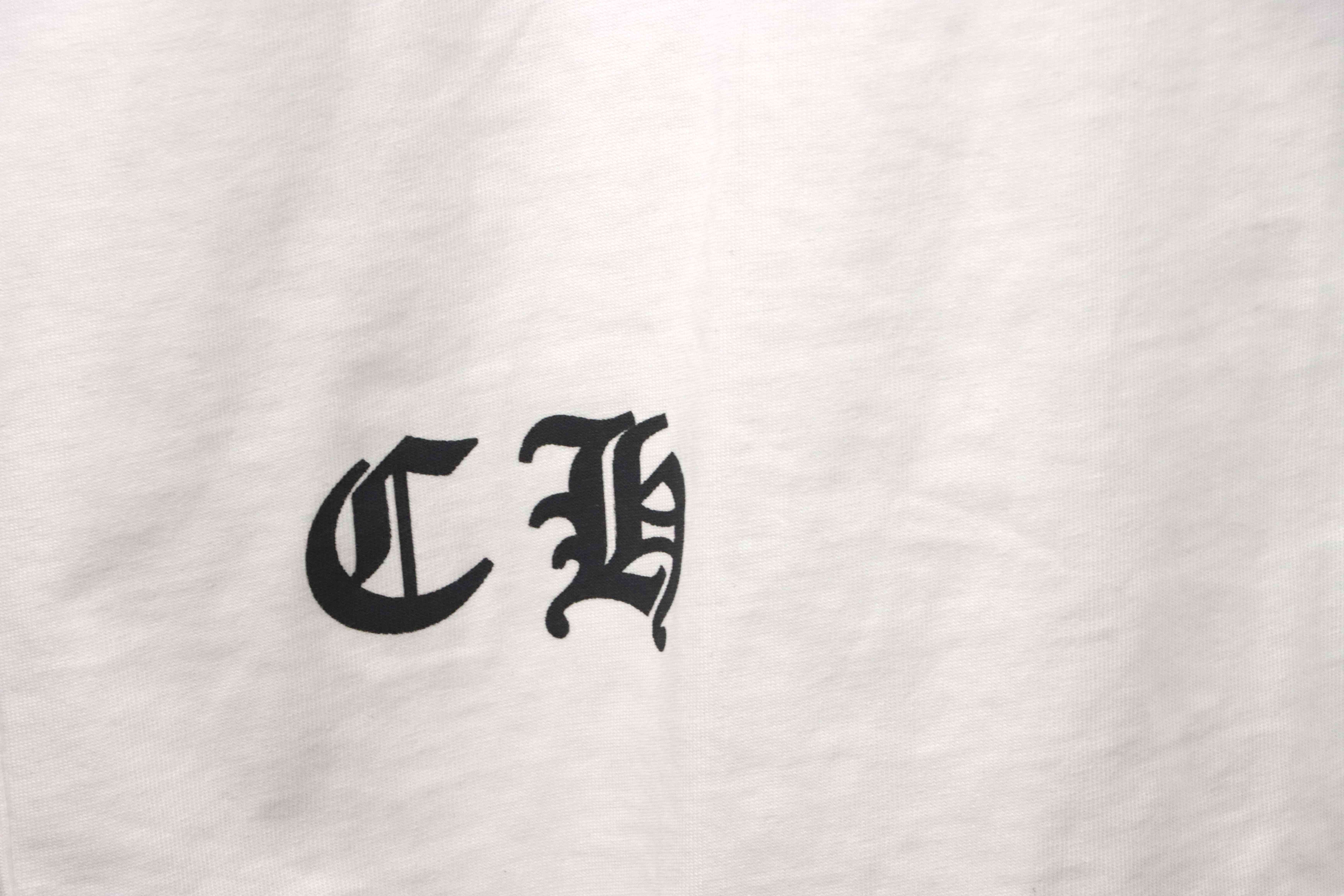 Chrome Hearts Metal Cross Leather Short Sleeve White