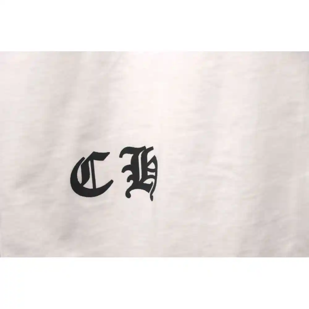 Chrome Hearts Metal Cross Leather Short Sleeve White