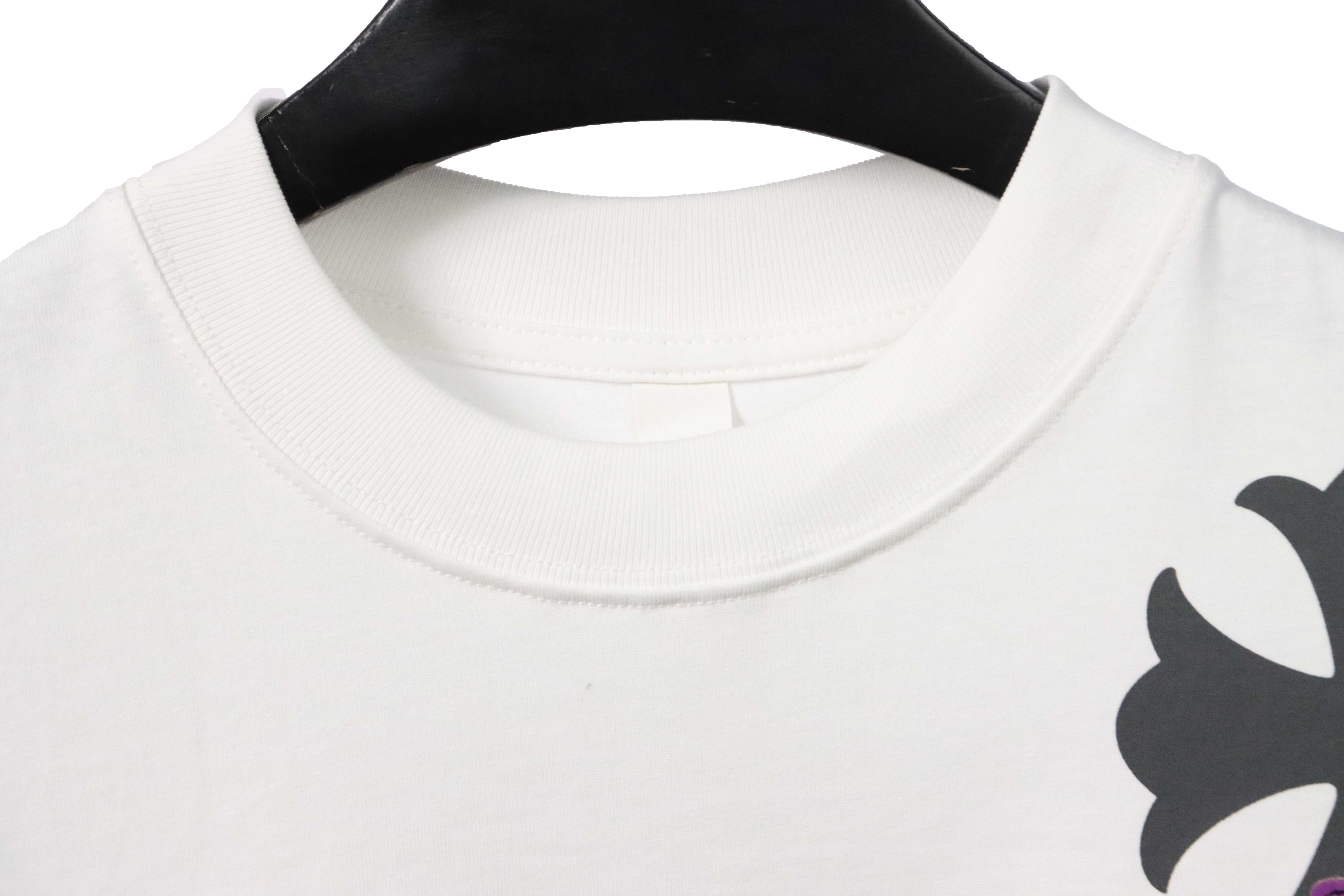 Chrome Hearts Metal Cross Leather Short Sleeve White