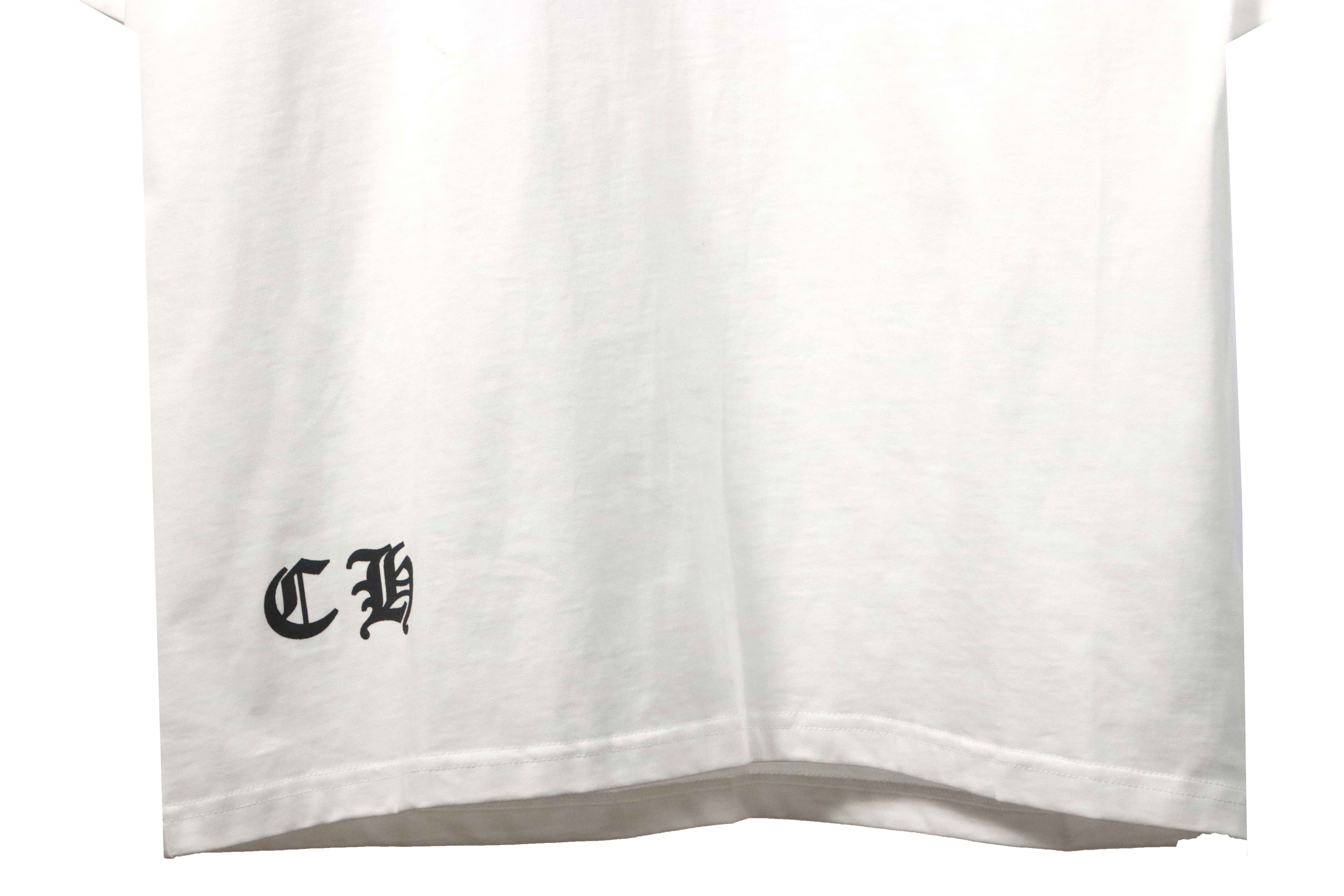 Chrome Hearts Metal Cross Leather Short Sleeve White