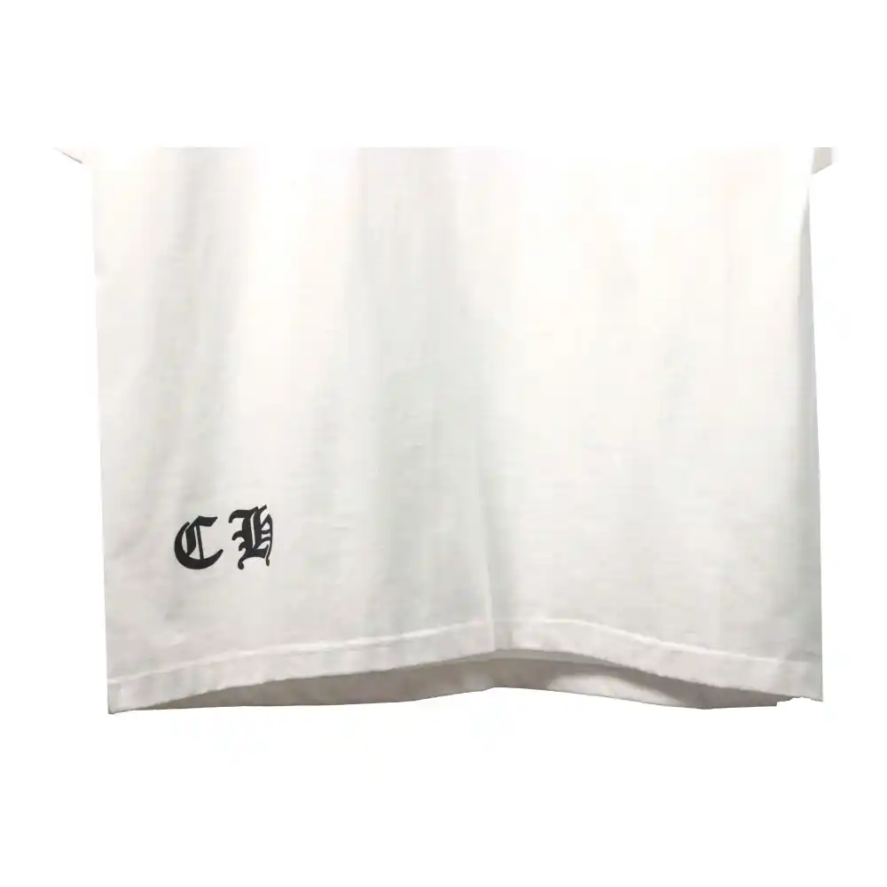 Chrome Hearts Metal Cross Leather Short Sleeve White