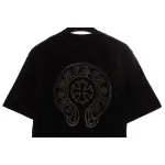 Chrome Hearts neckline Sanskrit horseshoe print short sleeves Black