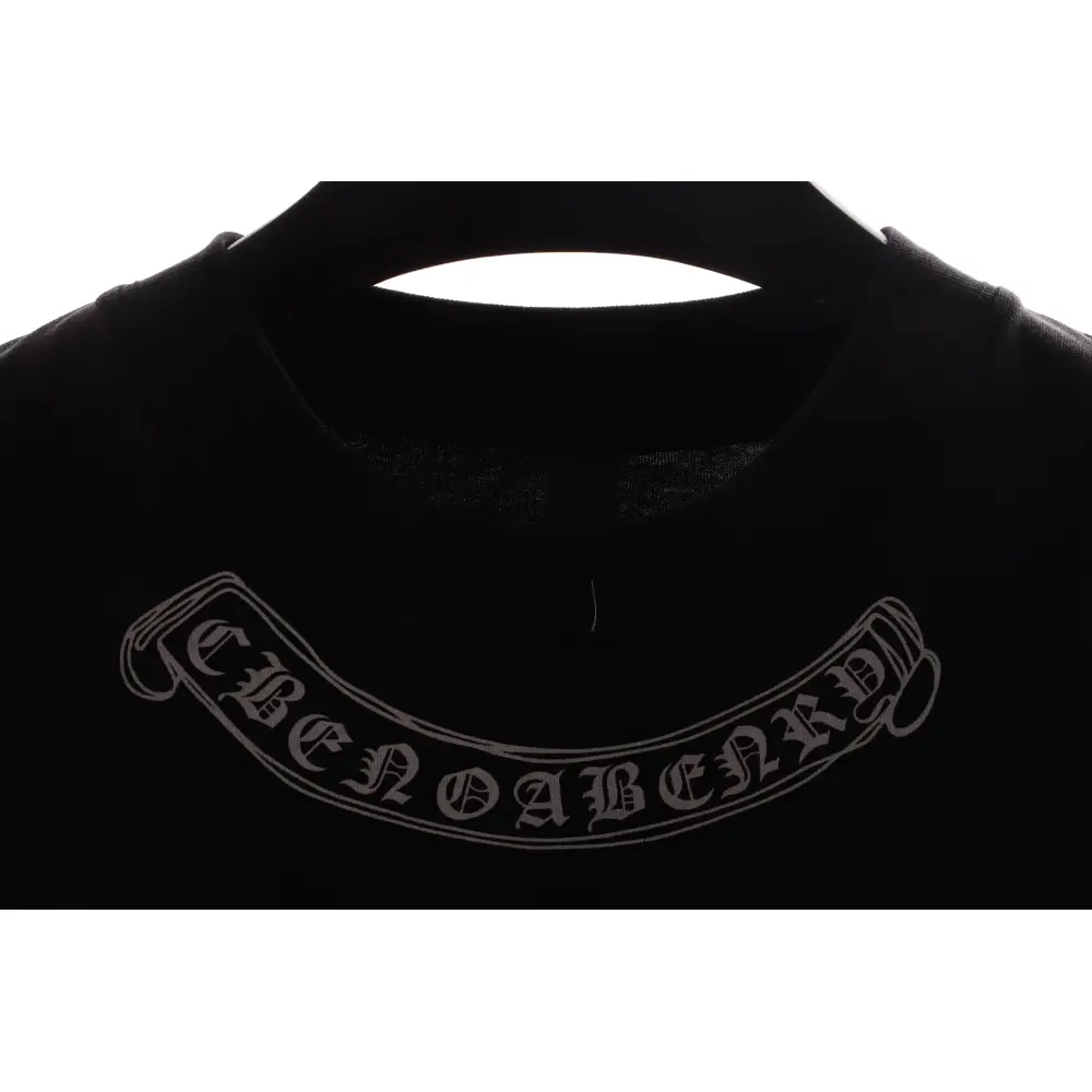 Chrome Hearts neckline Sanskrit horseshoe print short sleeves Black