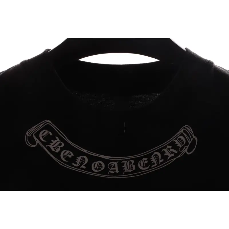 Chrome Hearts neckline Sanskrit horseshoe print short sleeves Black