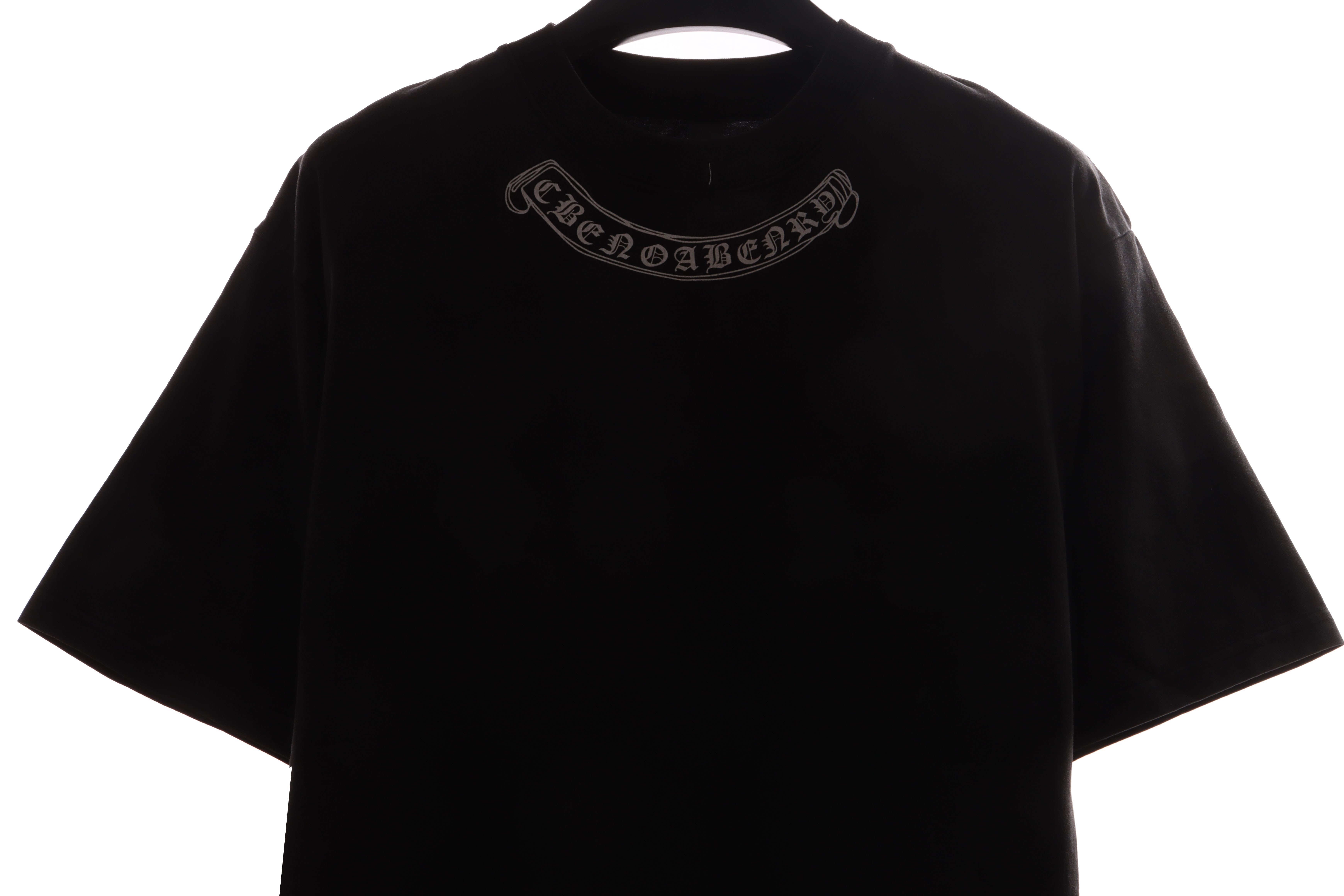 Chrome Hearts neckline Sanskrit horseshoe print short sleeves Black