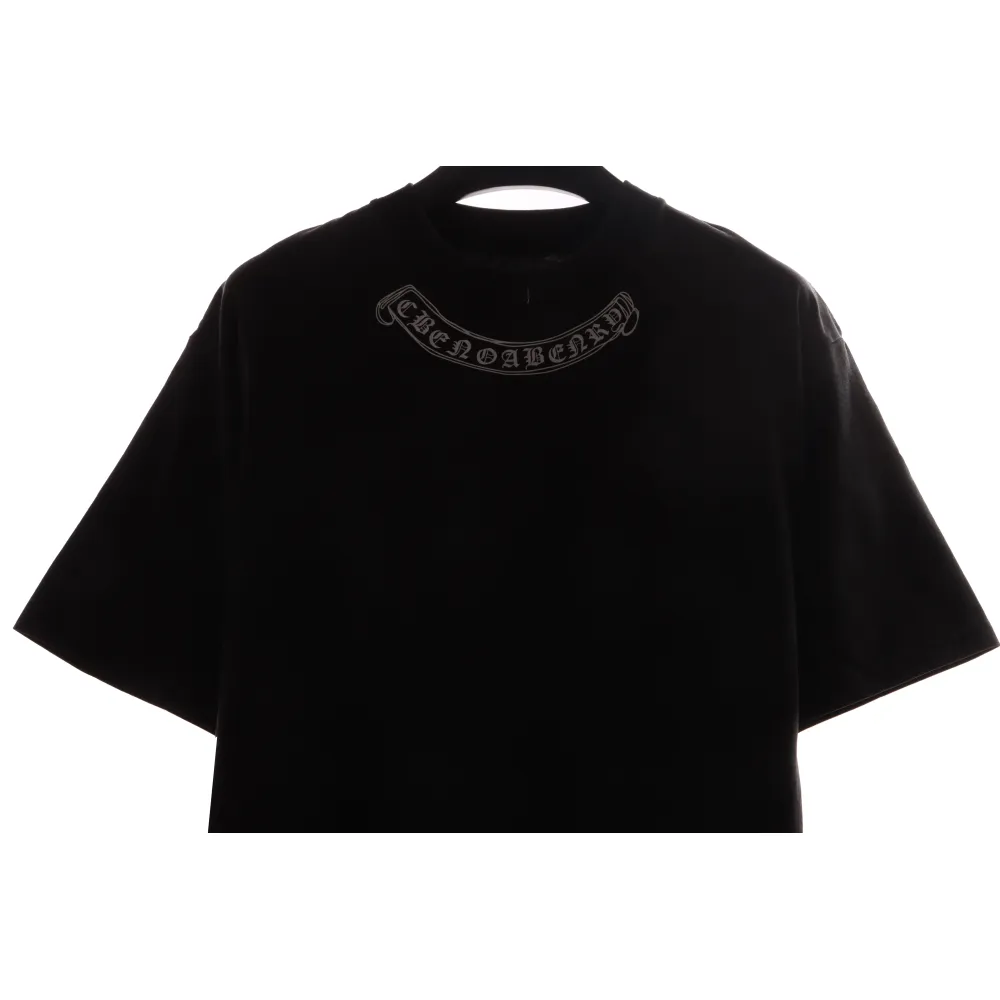 Chrome Hearts neckline Sanskrit horseshoe print short sleeves Black