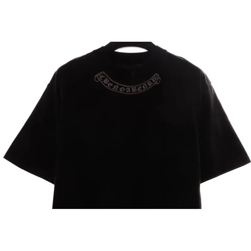 Chrome Hearts neckline Sanskrit horseshoe print short sleeves Black