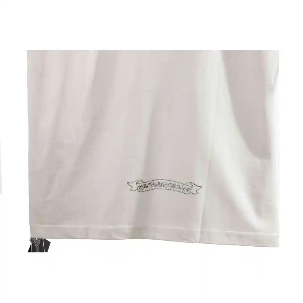 Chrome Hearts Neckline Sanskrit Hot Diamond Short Sleeve White
