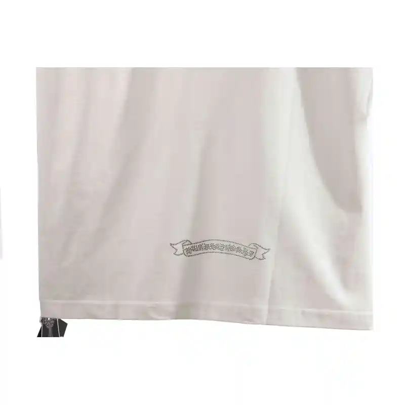 Chrome Hearts Neckline Sanskrit Hot Diamond Short Sleeve White
