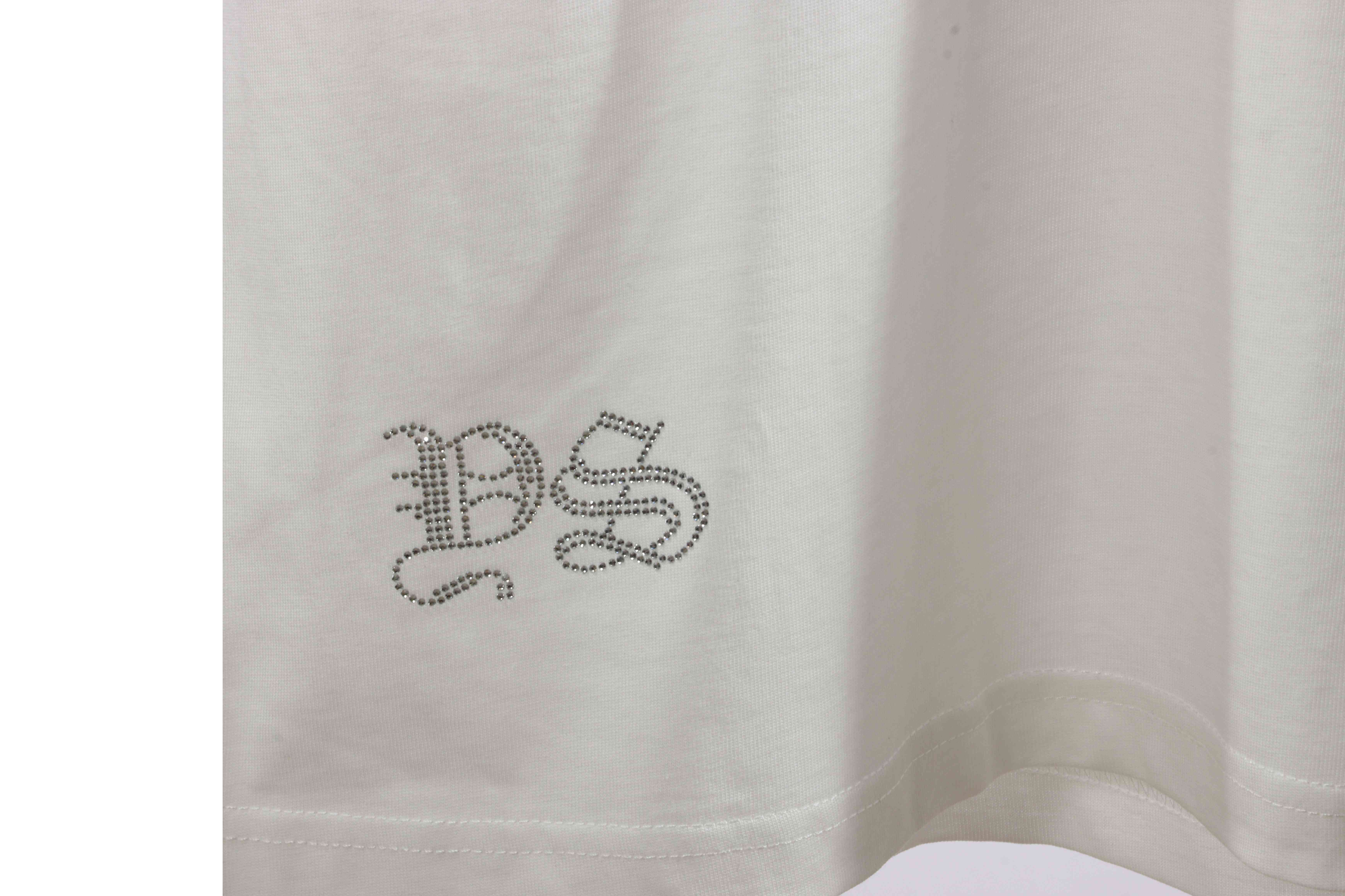 Chrome Hearts Neckline Sanskrit Hot Diamond Short Sleeve White