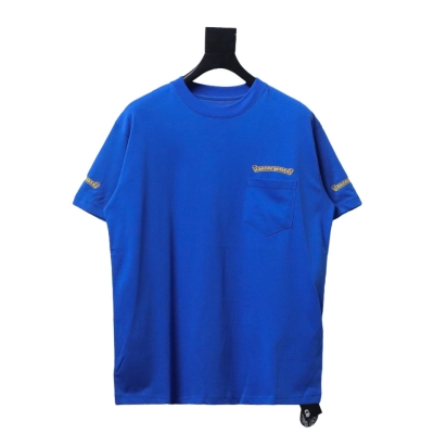 Chrome Hearts New Chrome Hearts Scroll Banner Dopamine Color Pocket T-shirt Blue CH2024 01