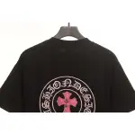Chrome Hearts Pink Leather Horseshoe Short Sleeve Black