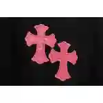 Chrome Hearts Pink Leather Horseshoe Short Sleeve Black