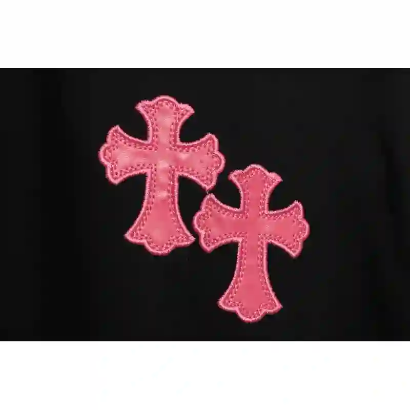 Chrome Hearts Pink Leather Horseshoe Short Sleeve Black