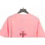 Chrome Hearts Pink Leather Horseshoe Short Sleeve Pink