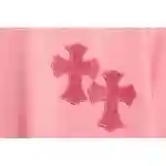 Chrome Hearts Pink Leather Horseshoe Short Sleeve Pink