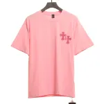 Chrome Hearts Pink Leather Horseshoe Short Sleeve Pink