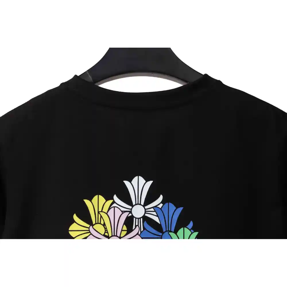 Chrome Hearts Rainbow Cross Printed Short Sleeve Black