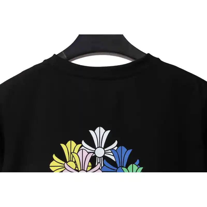 Chrome Hearts Rainbow Cross Printed Short Sleeve Black